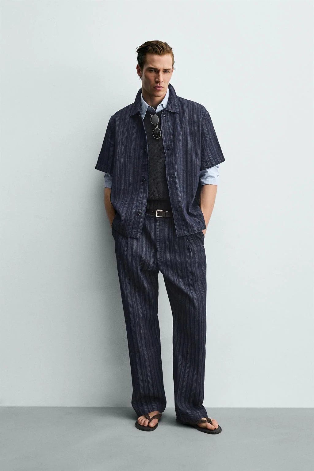 Расслабленный крой рубашка в полоску жаккард — Рубашки