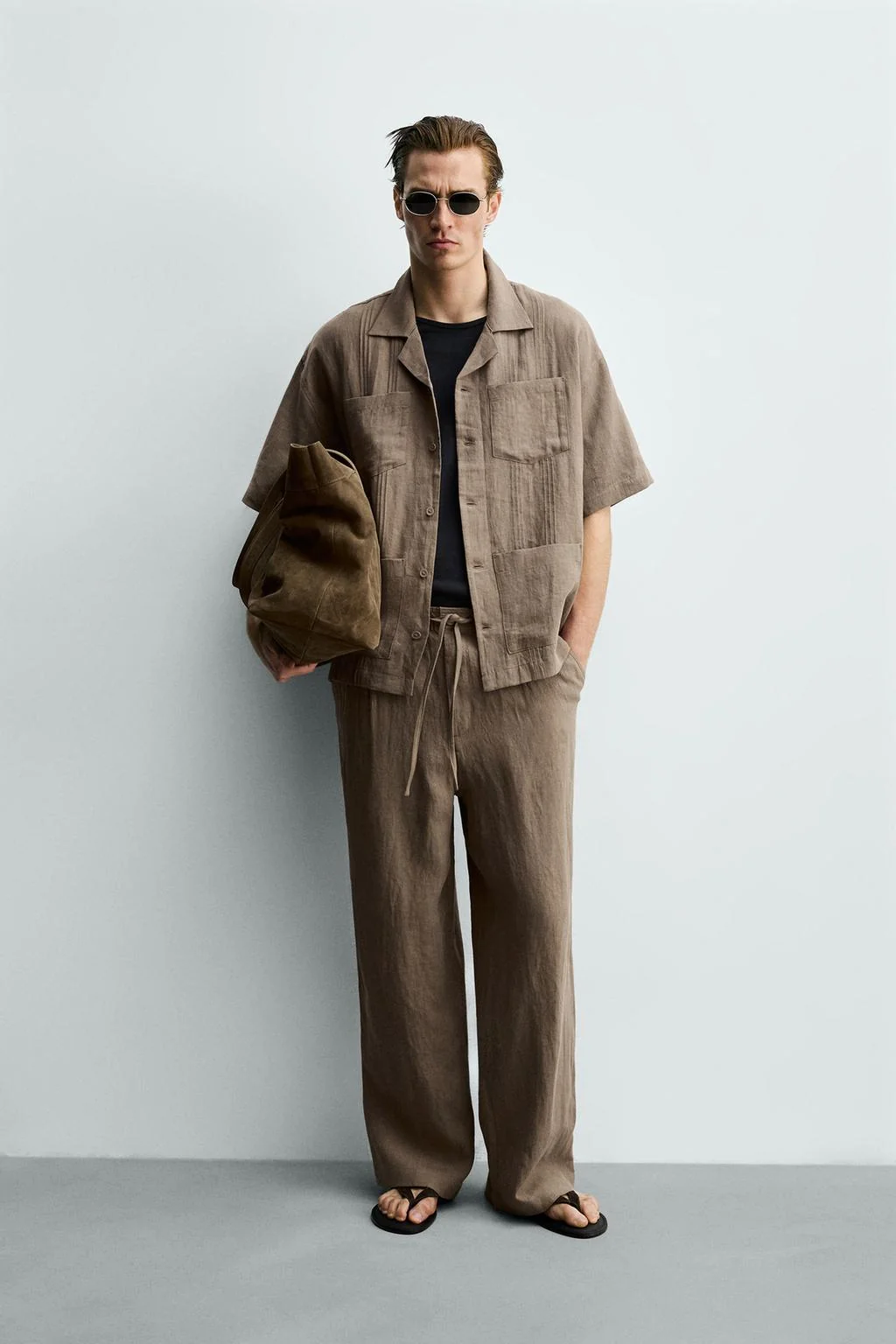 Льняные брюки 100% лен расслабленного кроя — Брюки