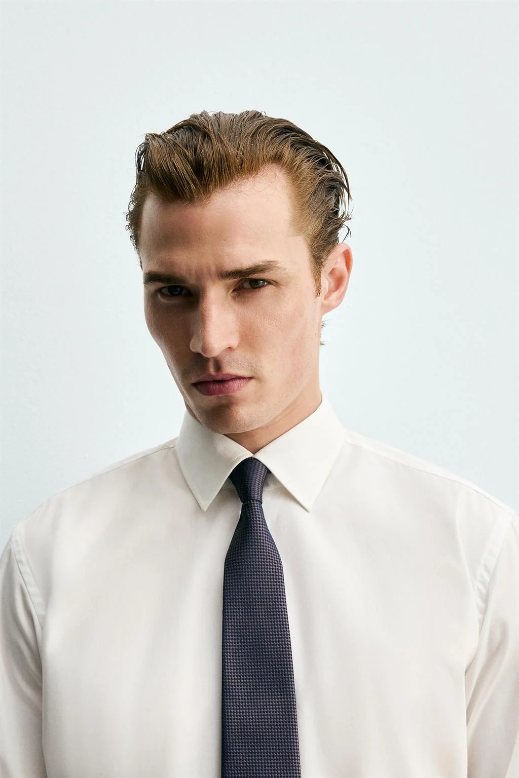 Галстук из 100% шелка жаккард в клетку — Красные галстуки