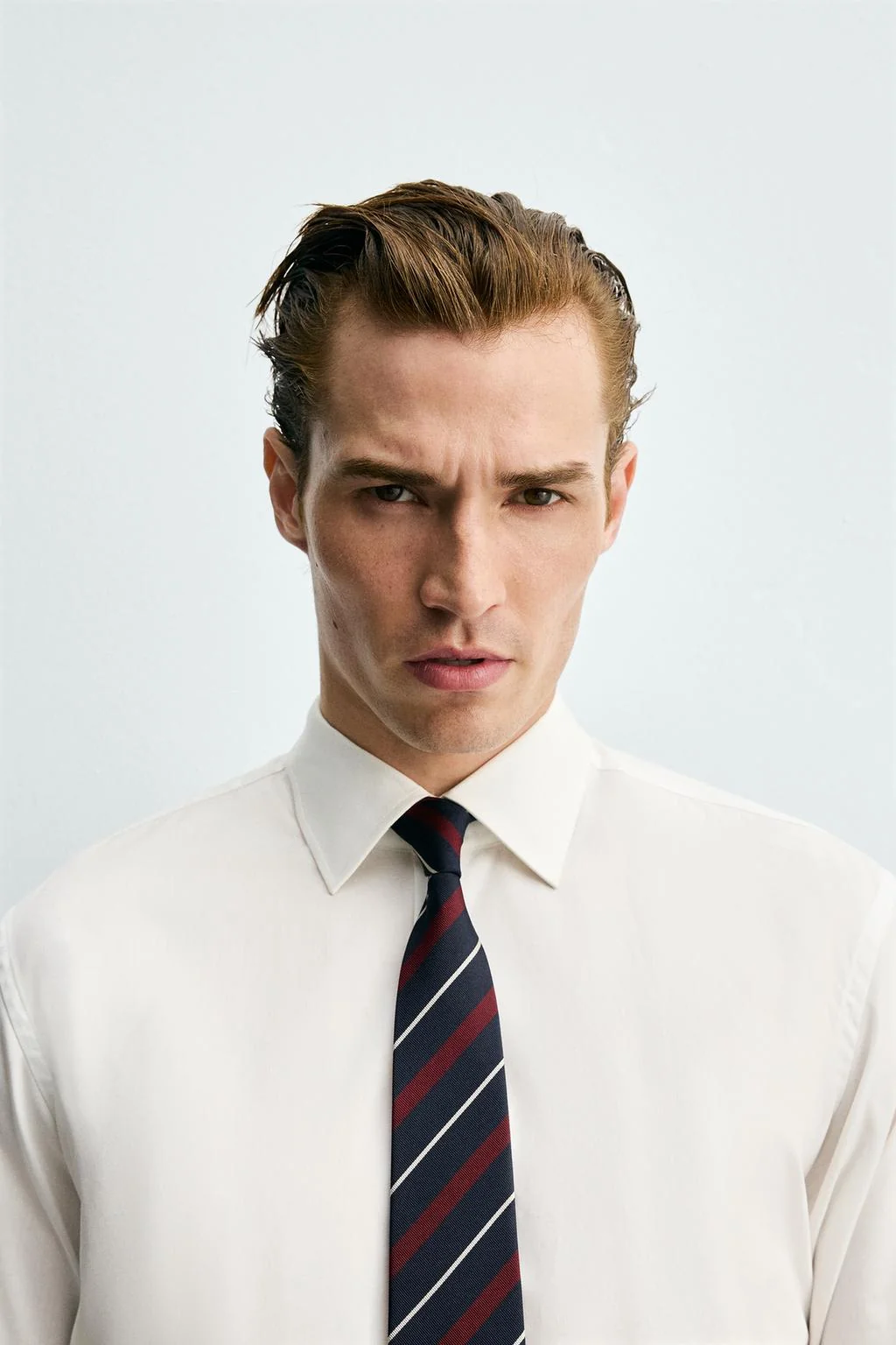 Галстук из 100% шелка в полоску — Красные галстуки