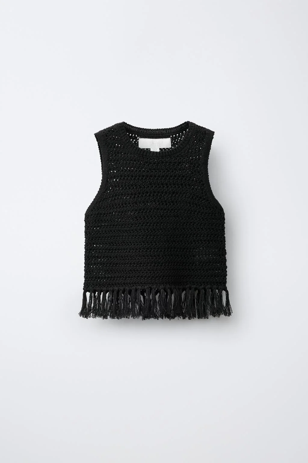 Вязаный топ с кружевной вышивкой и бахромой — Подросток