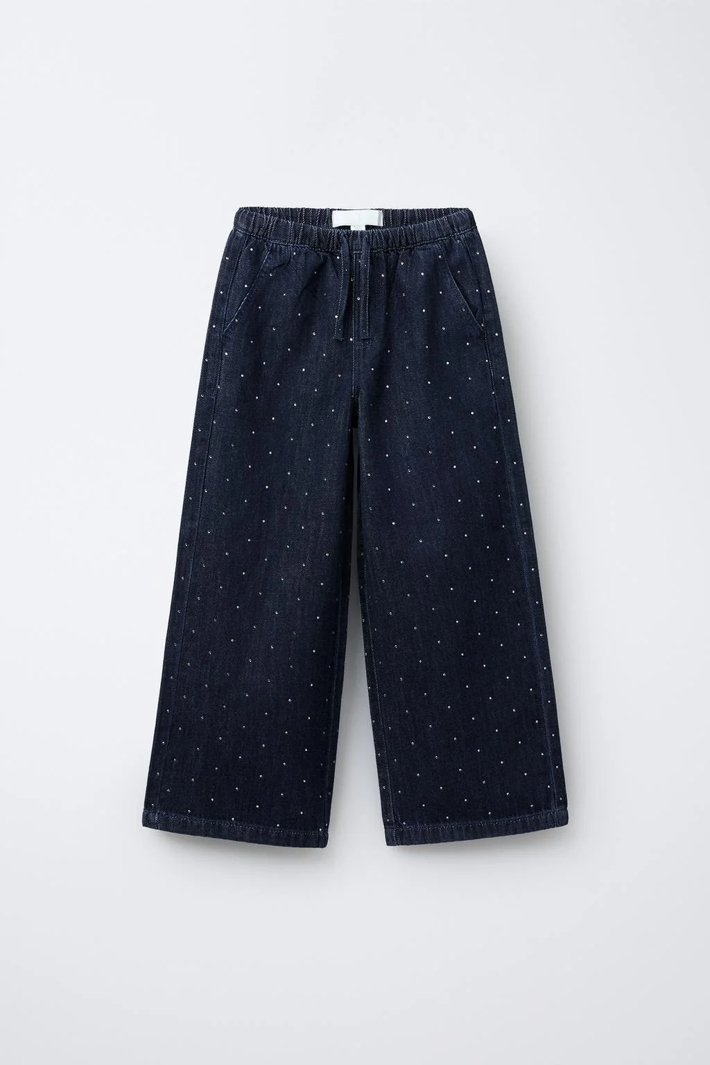 Широкие джинсы со стразами