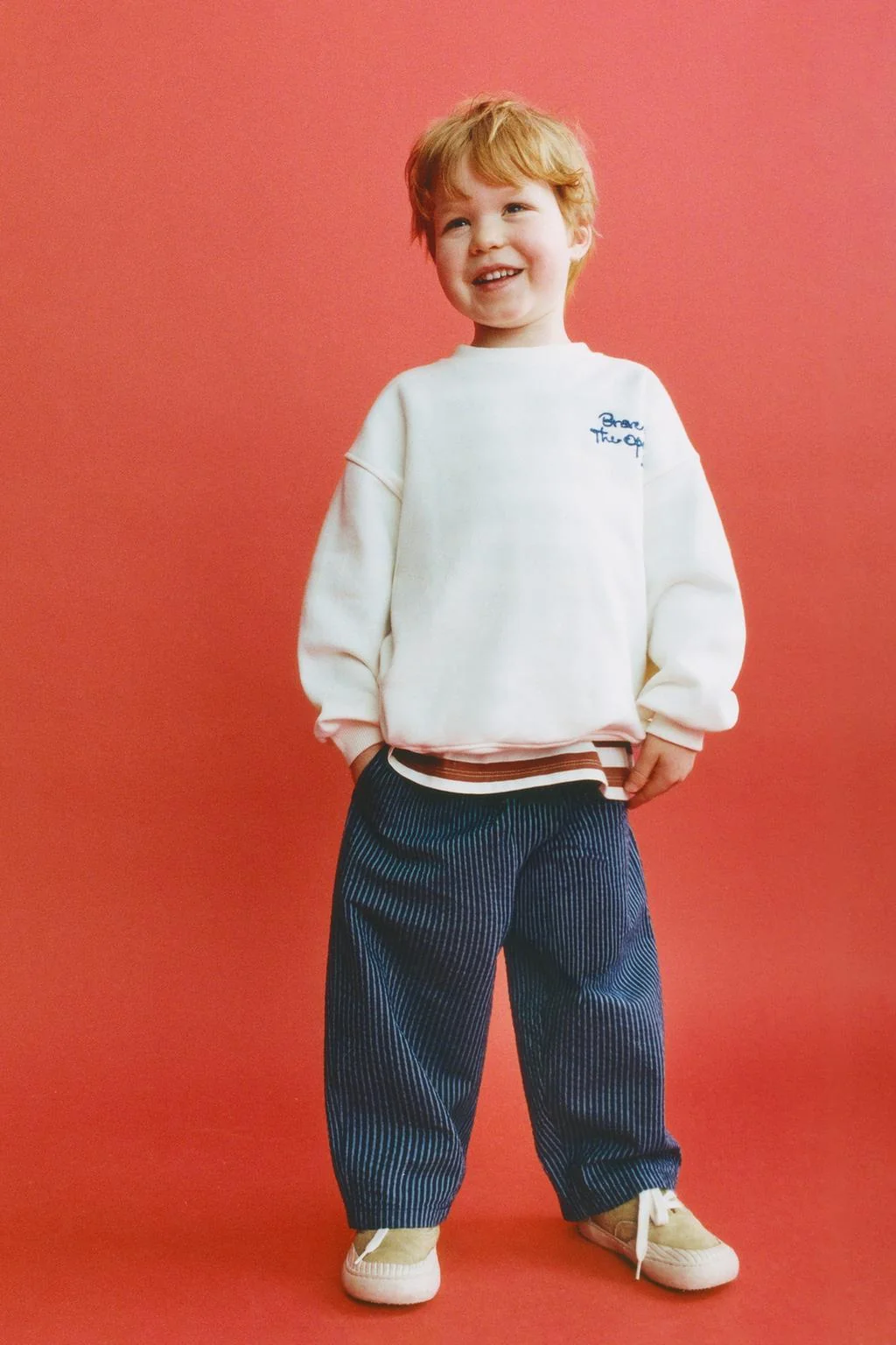 Брюки из сирсакера в полоску — Однотонные