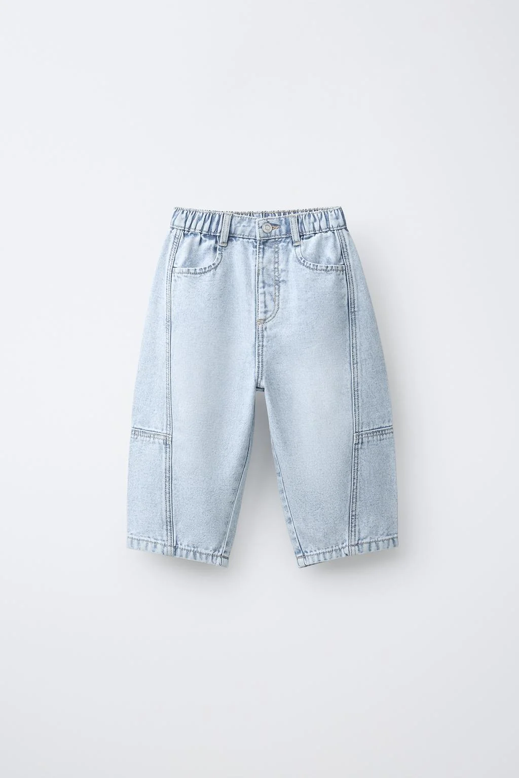 Джинсы «баррел» из хлопка с деталями швов — Джинсы