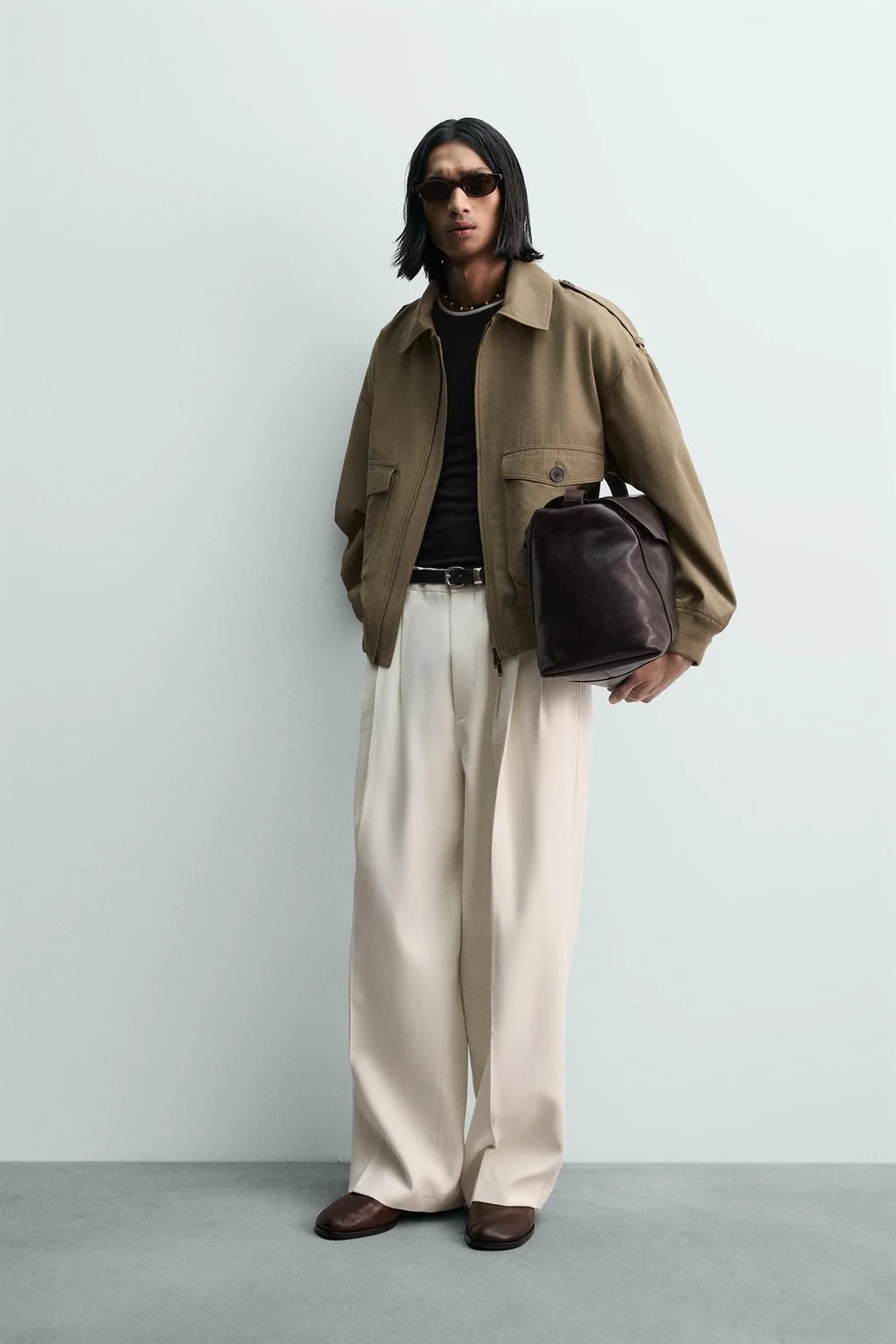 Куртка свободного кроя из вискозы и хлопка