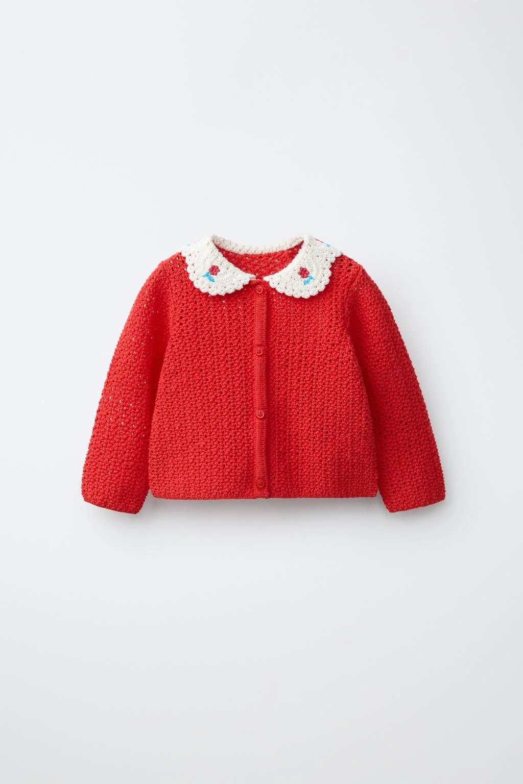 Кардиган с вышивкой и воротником питер-пэн