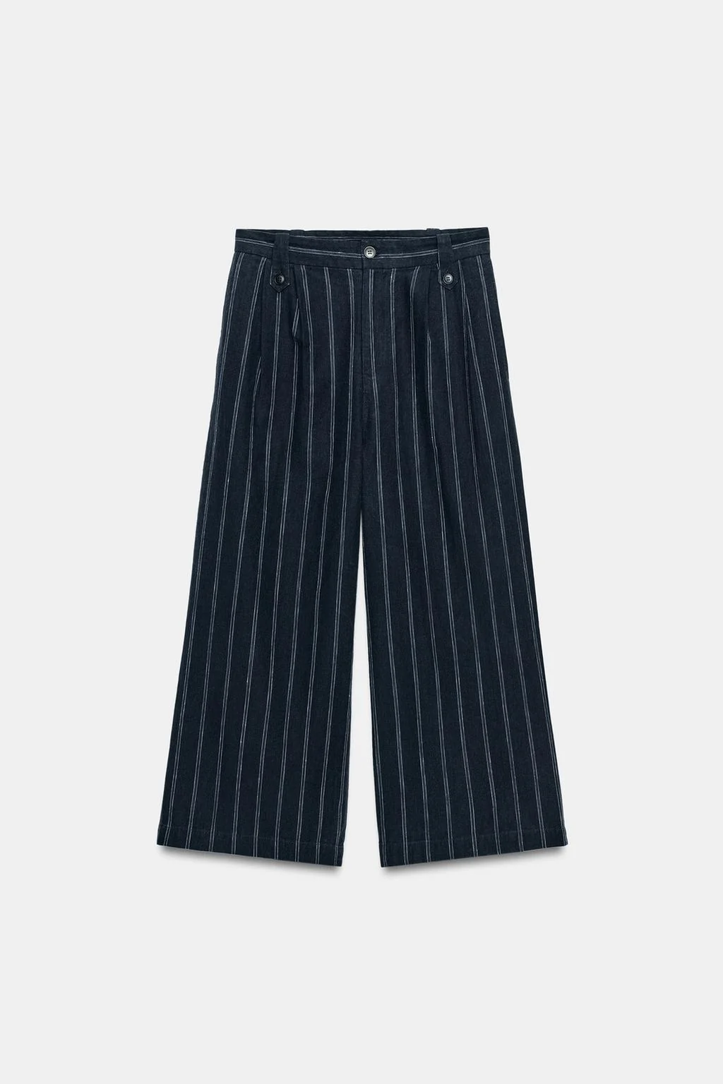 Брюки из льняной смеси с полосатым принтом из коллекции ZW Collection