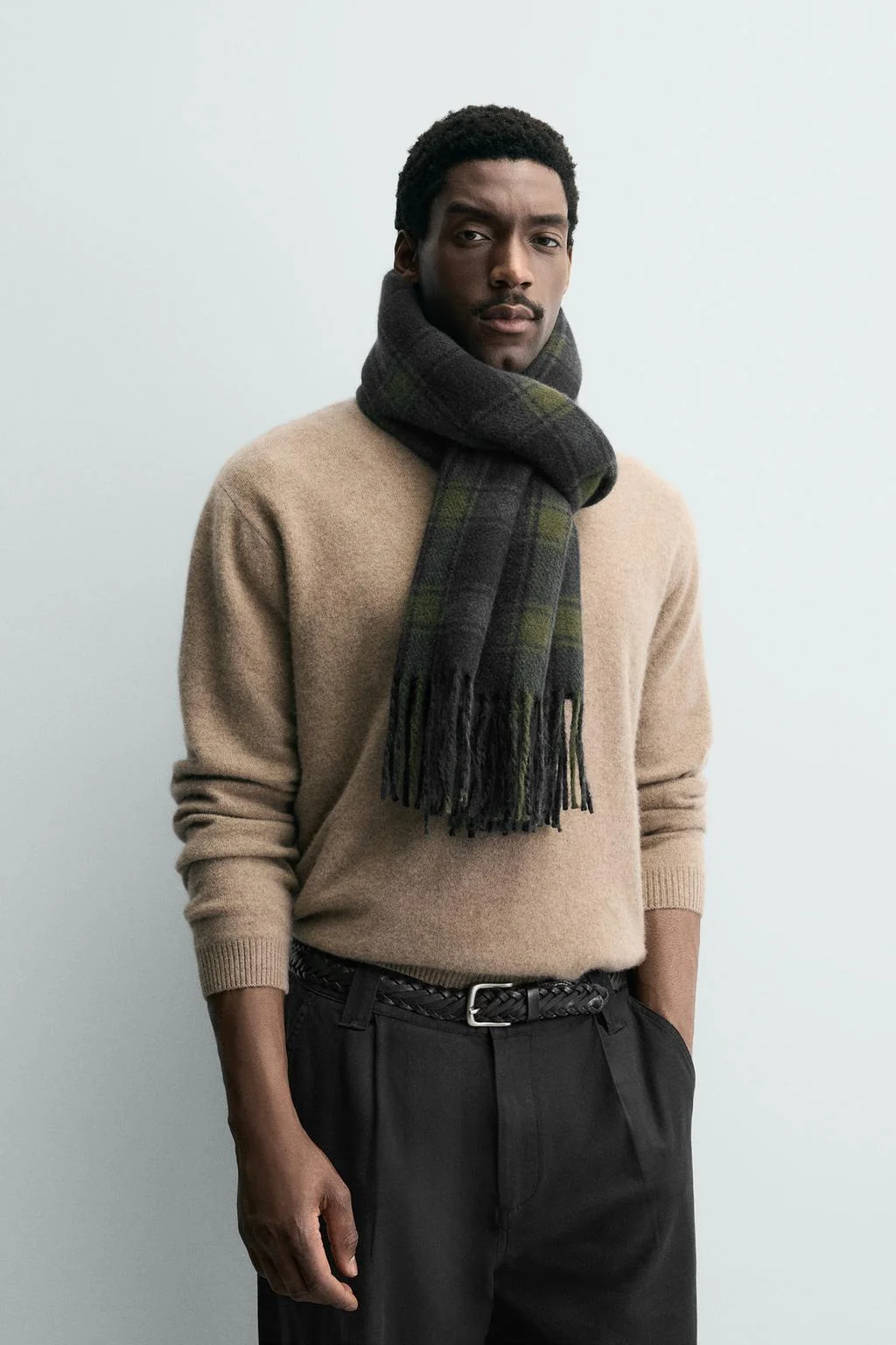 Скомбинированный клетчатый шарф — Шарфы