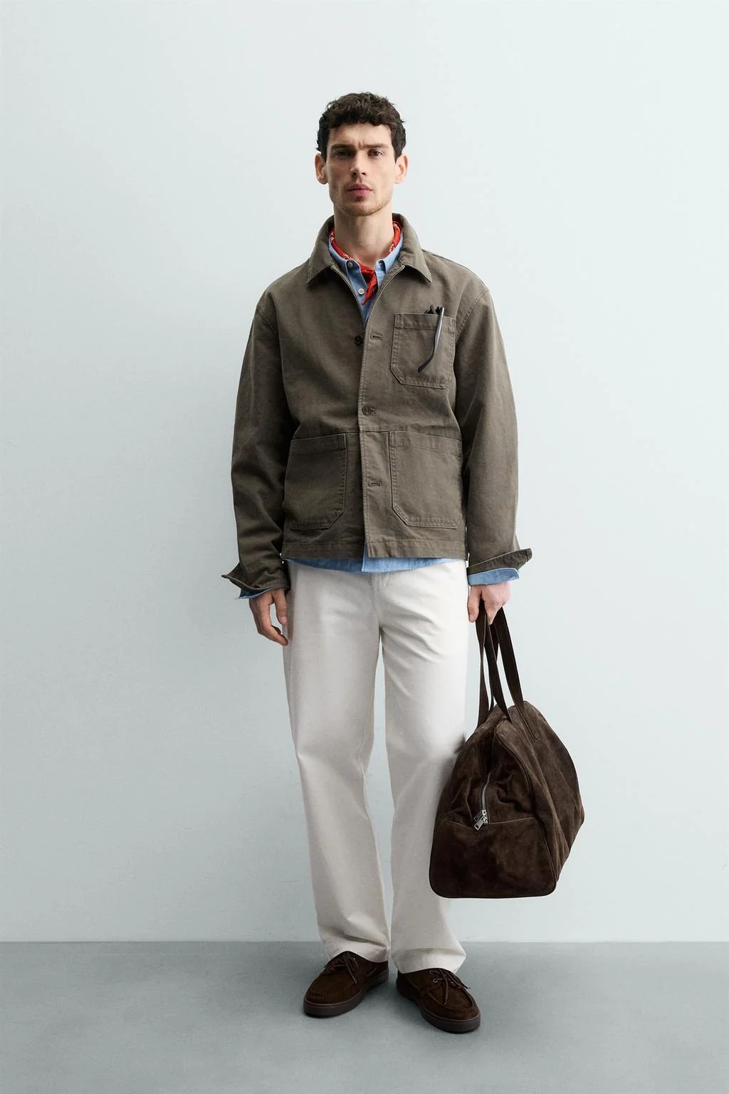 Верхняя рубашка из варёного холста свободного кроя — Overshirts