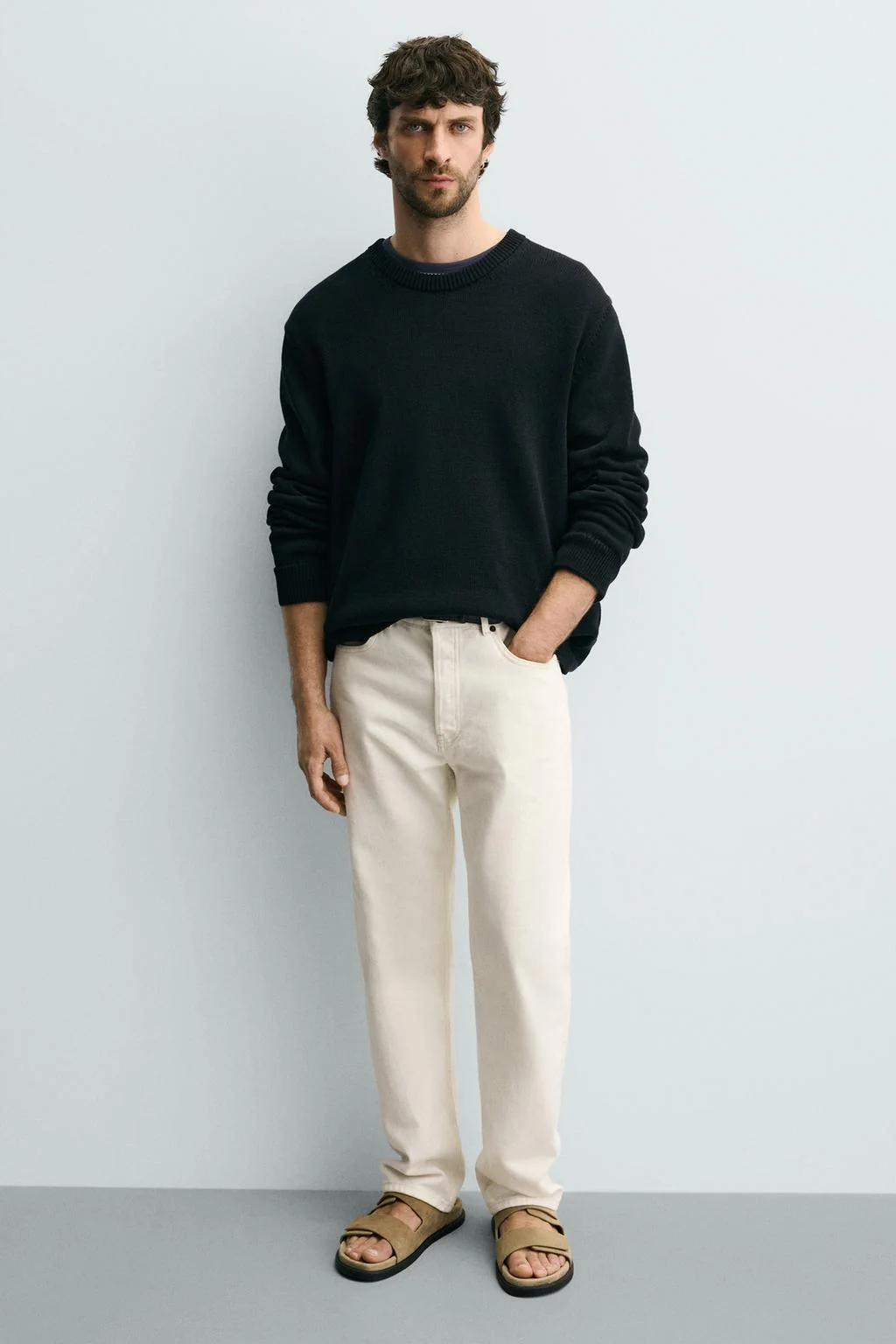 Кожаные сандалии с двумя ремнями