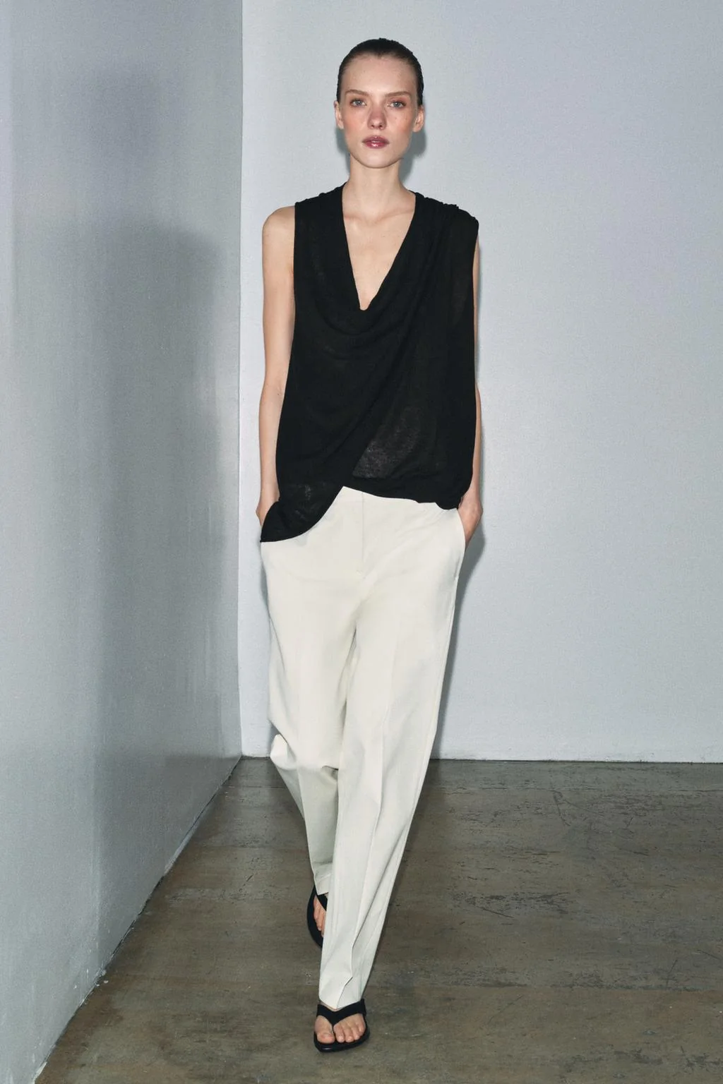 Вязаный топ-майка с завязками — Трикотаж