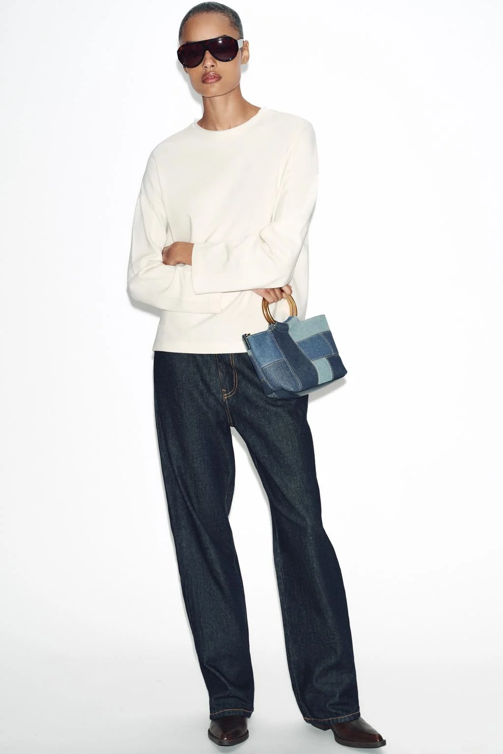 Футболка с длинными рукавами и текстурой