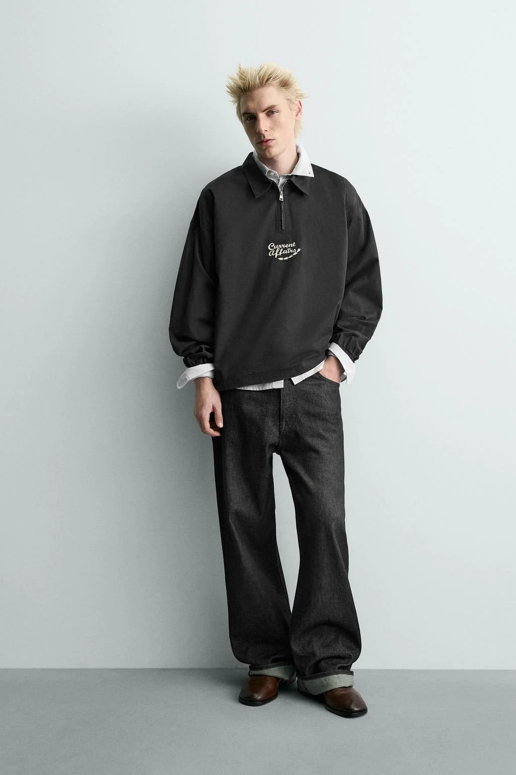 Поло с вышивкой на молнии — Толстовка с молнией до четверти