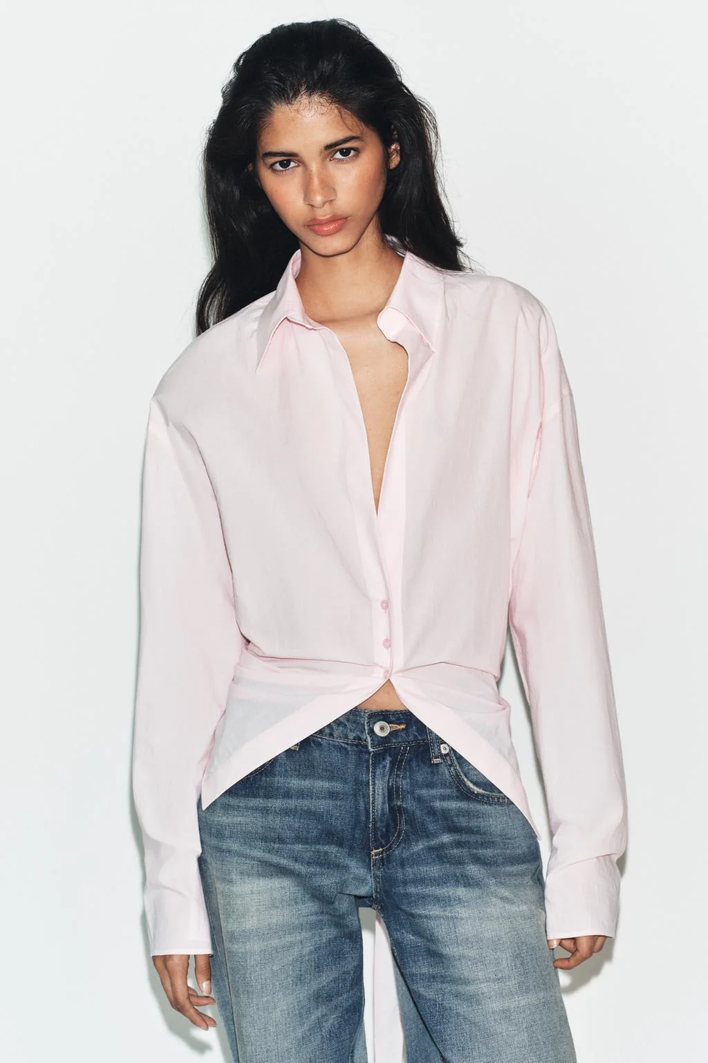 Оверсайз рубашка с бантом — Рубашки