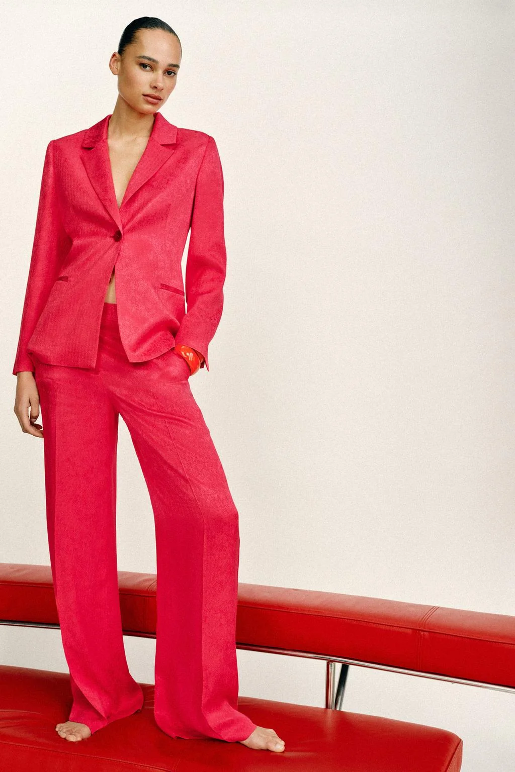 Жаккардовые прямые брюки — Брюки