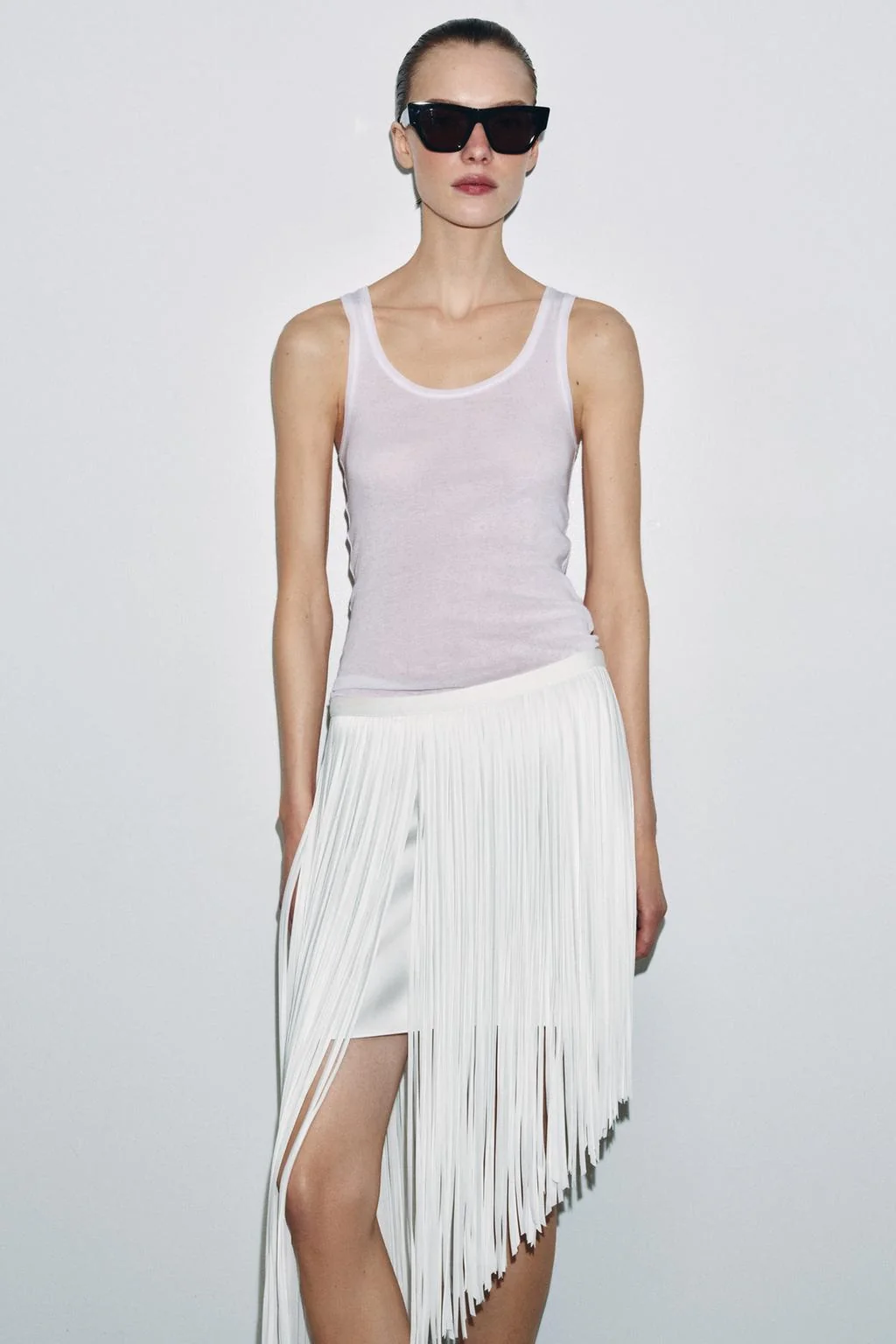 Асимметричная юбка с бахромой ZW Collection
