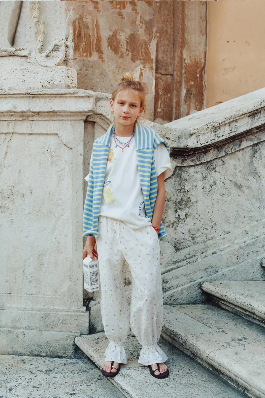 Широкие брюки с кружевной вышивкой шиффли — Предназначено для младших возрастов