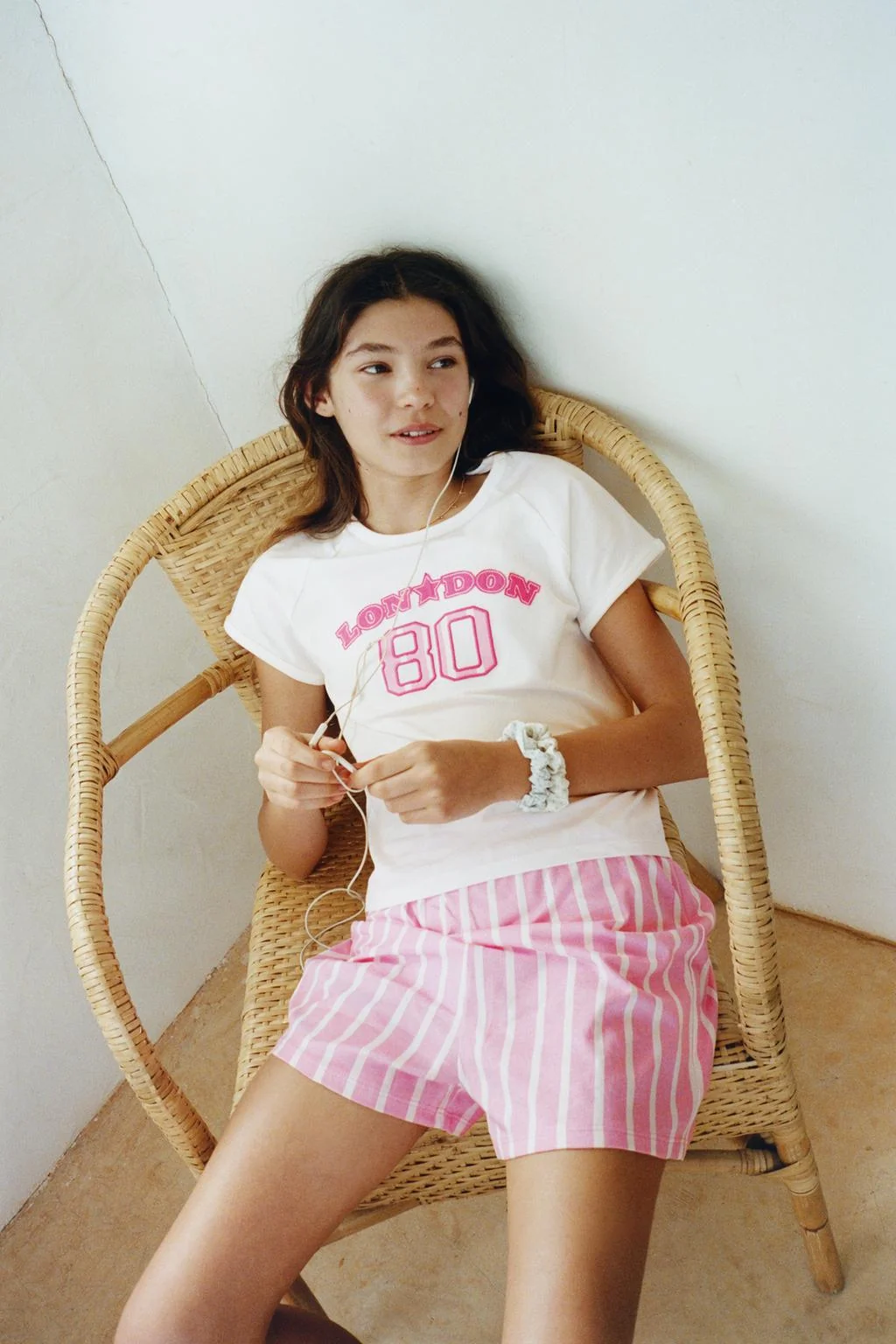 Пижама из текстурной ткани в полоску (6-14 лет)