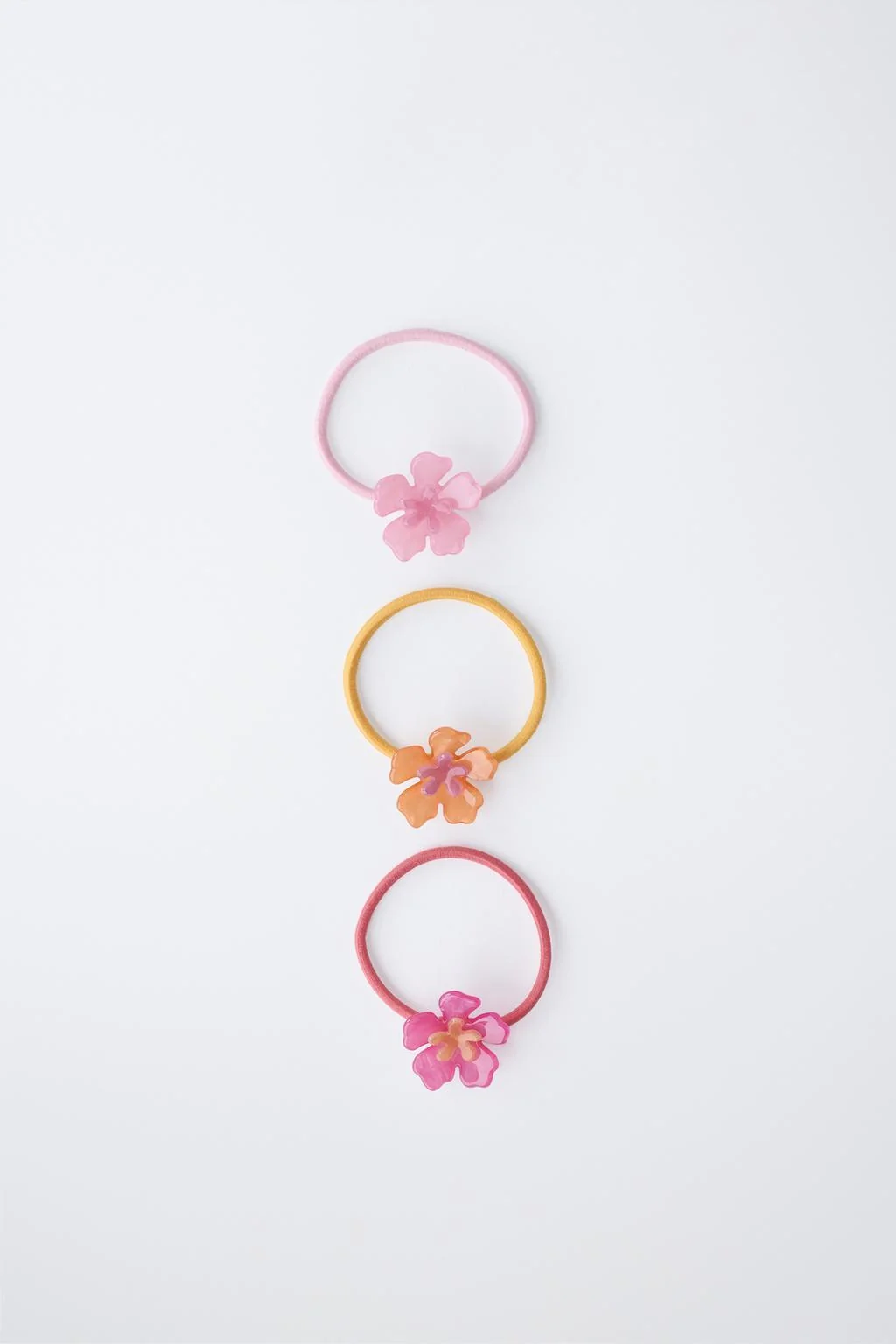 Набор из трех резинок для волос с цветком гибискуса — Привоски для волос