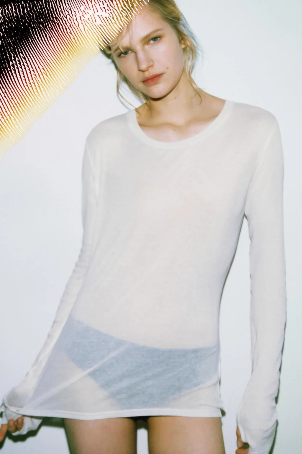 Длинная хлопковая футболка