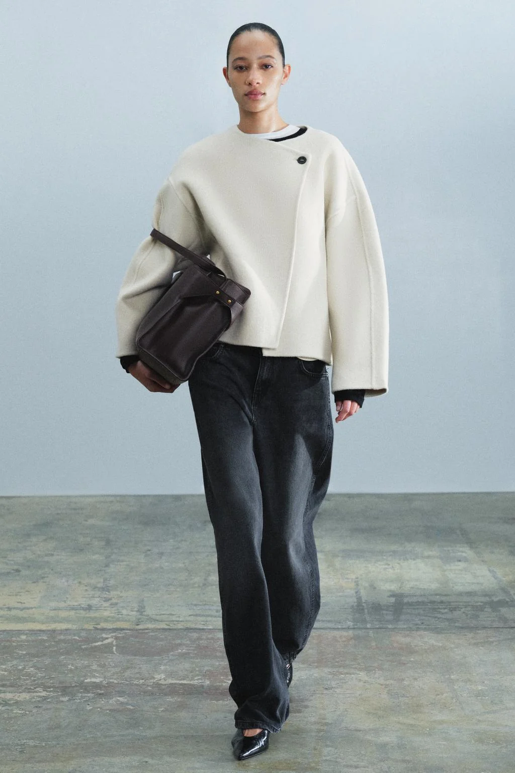 Zw collection короткое пальто из шерстяной смеси