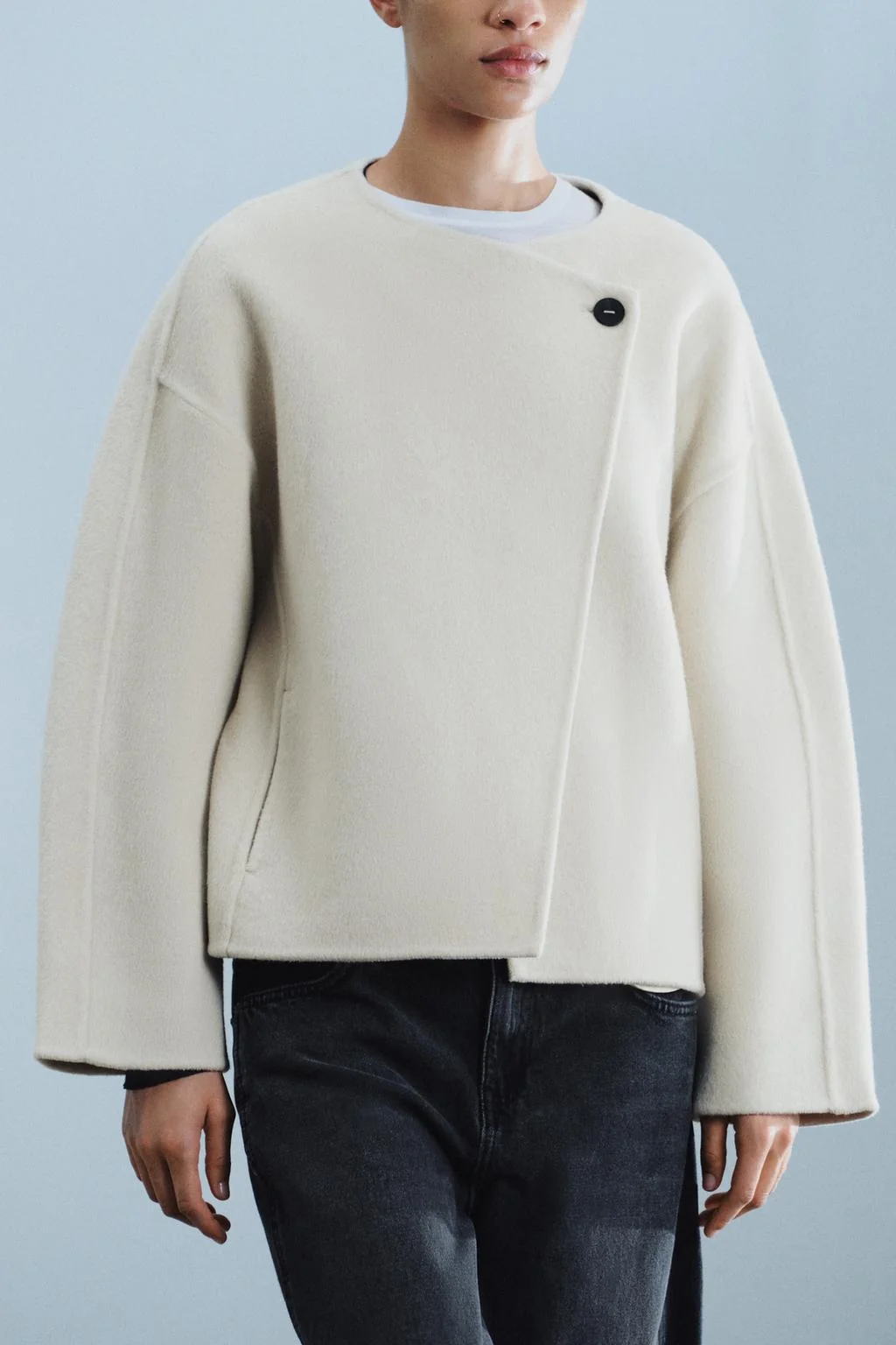 Zw collection короткое пальто из шерстяной смеси