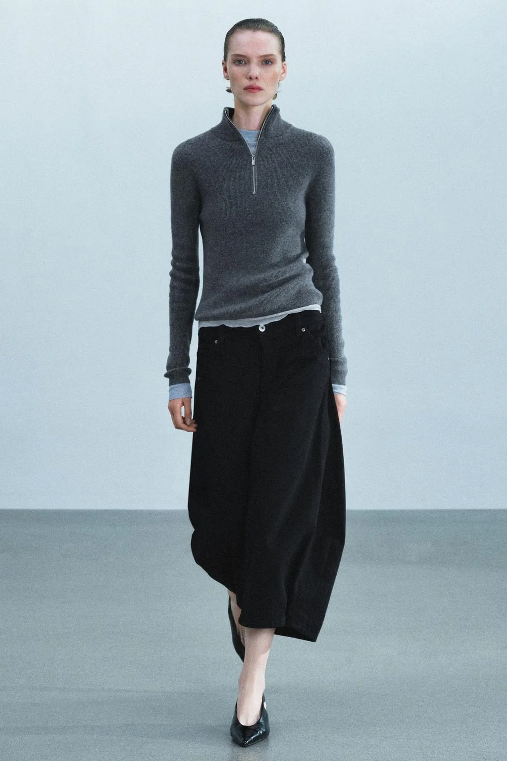 Джинсовые бермуды ZW COLLECTION средней посадки, фасон «морковь»