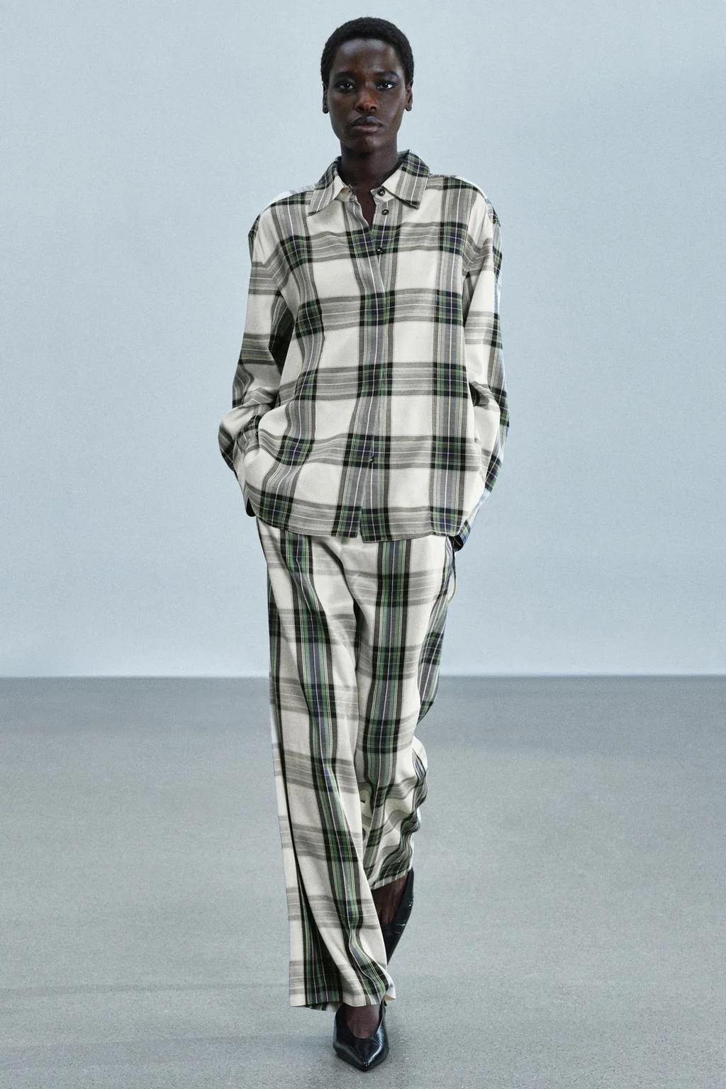 Оверсайз рубашка в клетку ZW Collection
