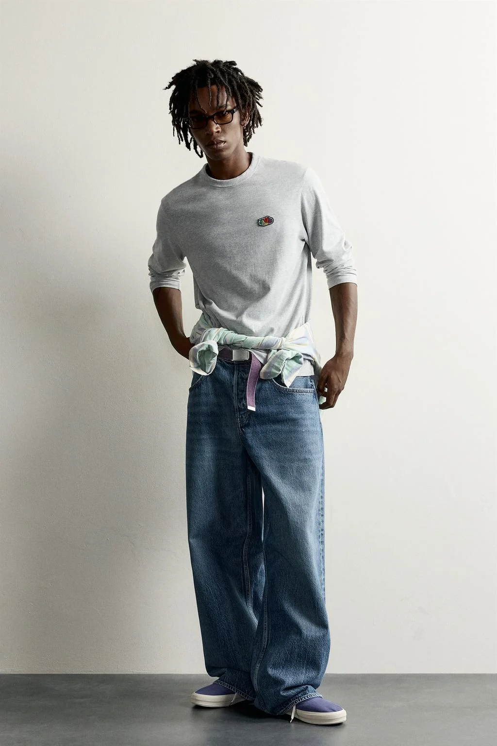 Футболка с длинным рукавом с заплаткой FRUIT OF THE LOOM™