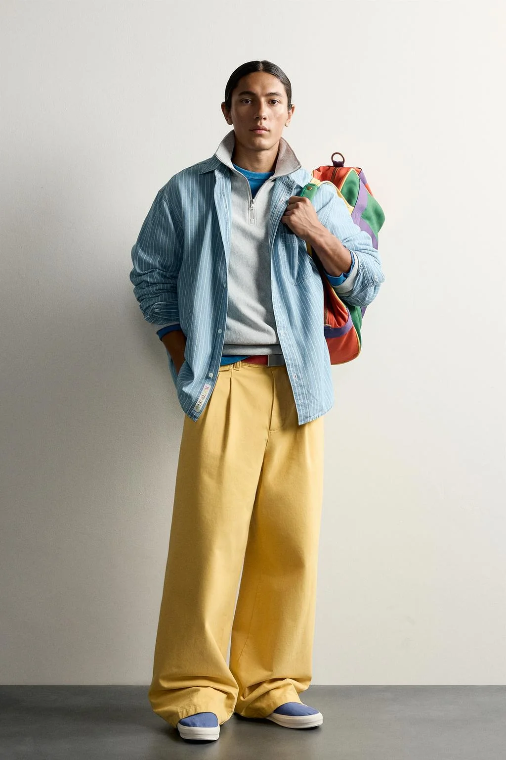 Джинсовая рубашка в полоску Fruit of the Loom™