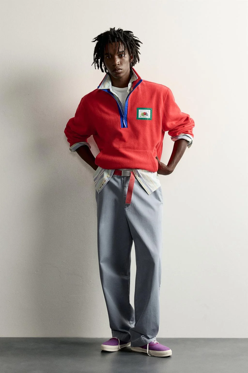 Контрастный флисовый свитшот Fruit of the Loom™
