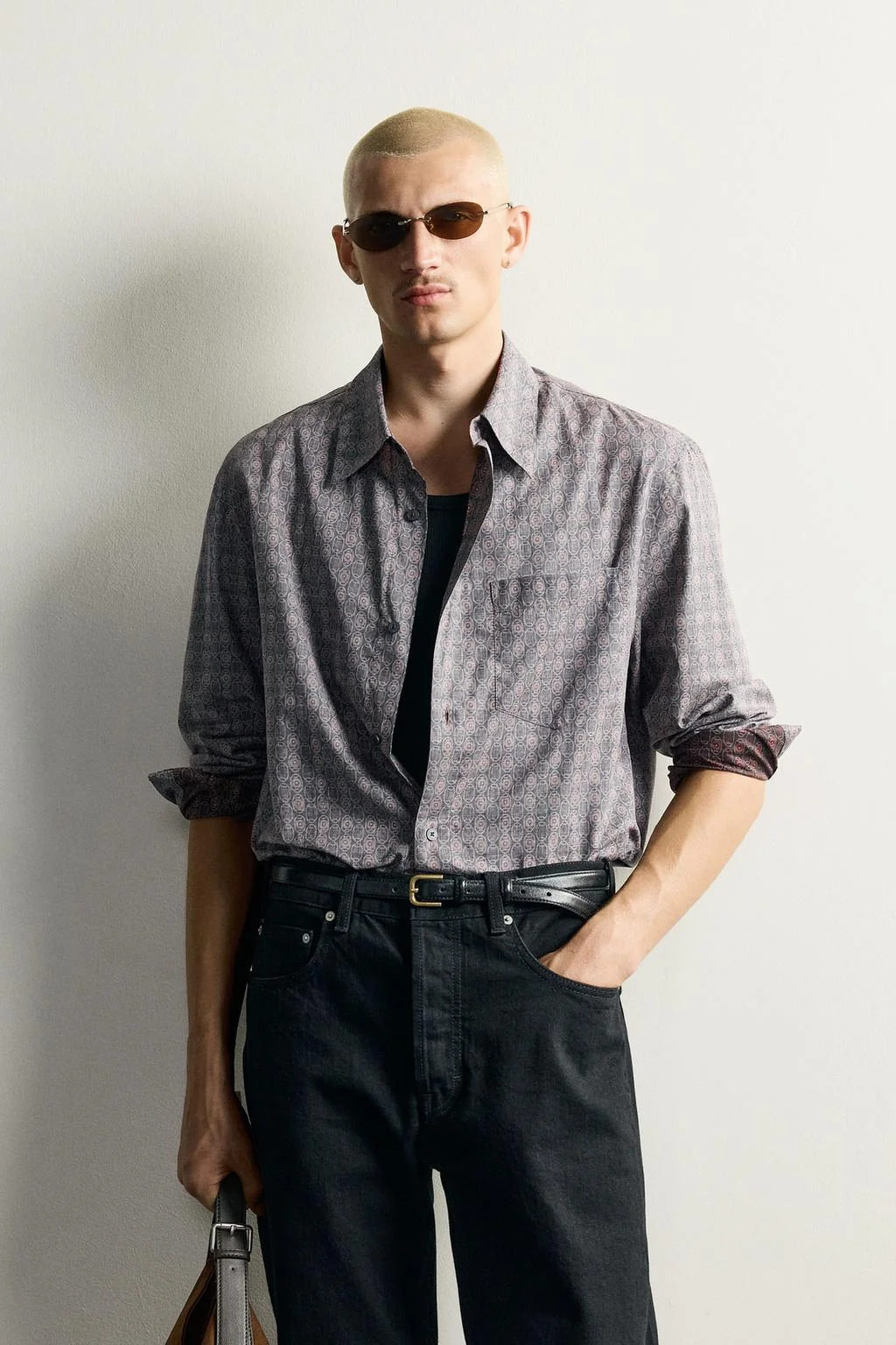 Рубашка с геометрическим принтом в стиле inside-out