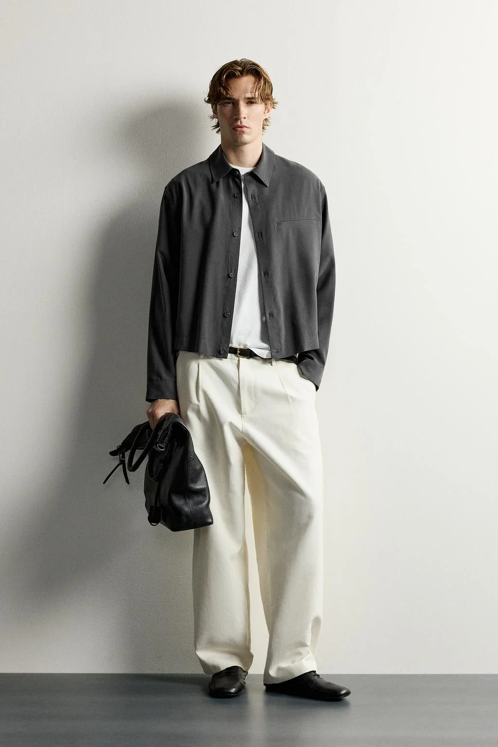 Укороченная overshirt свободного кроя