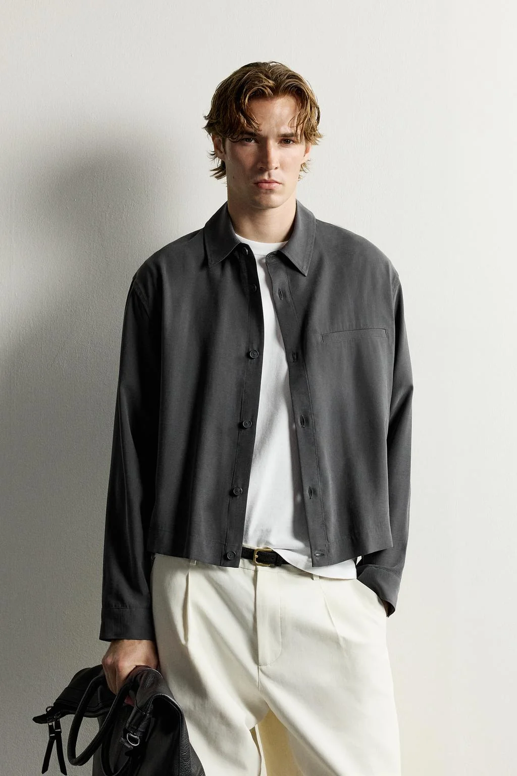 Укороченная overshirt свободного кроя
