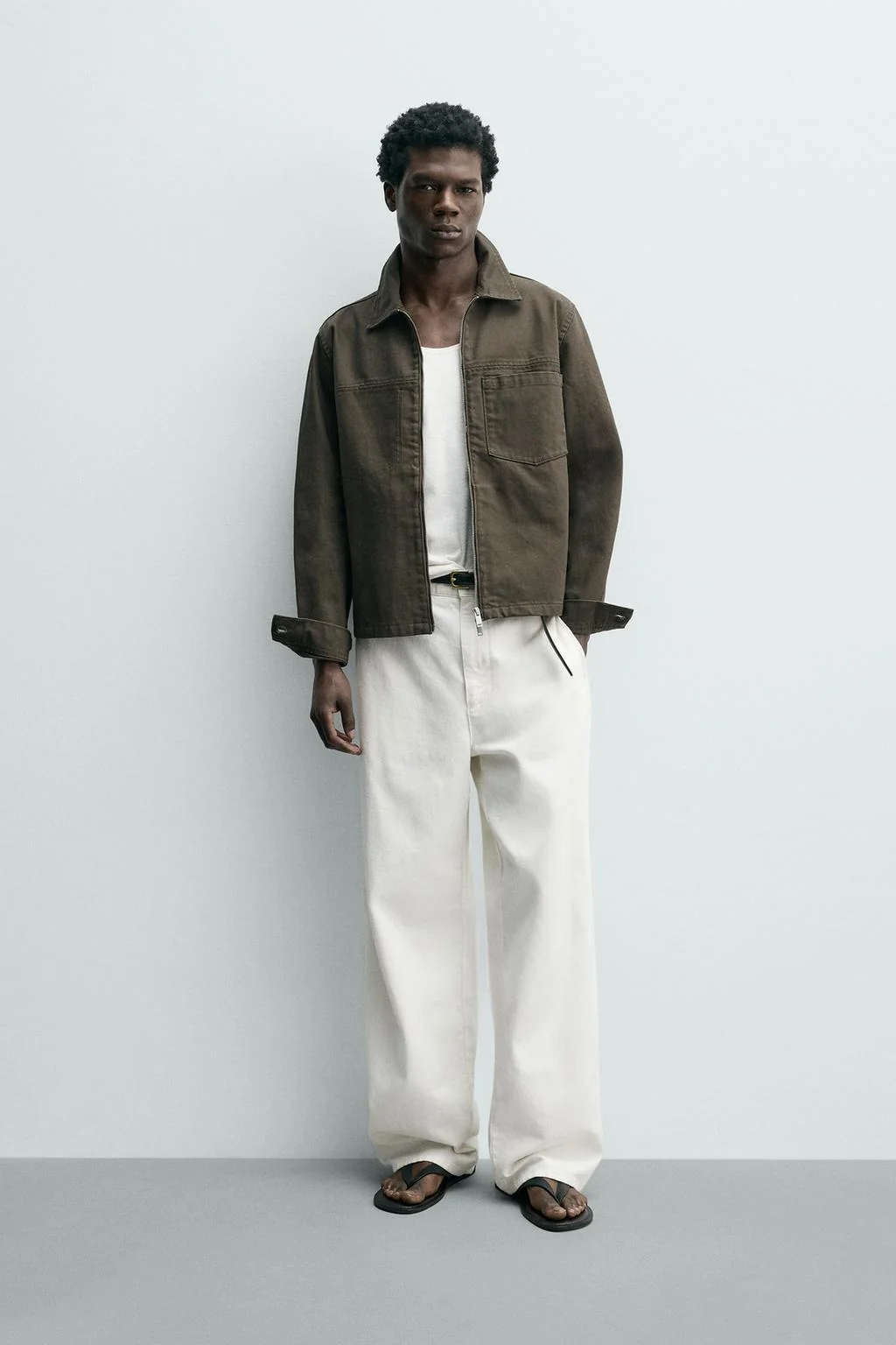 Верхняя рубашка обычного кроя на молнии