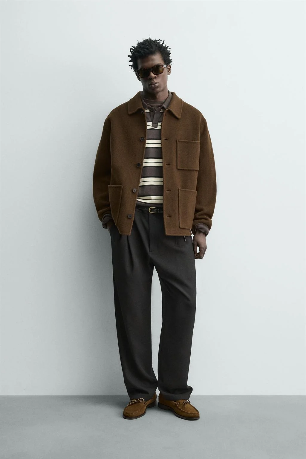 Верхняя рубашка свободного кроя 100% шерсть — Индекс