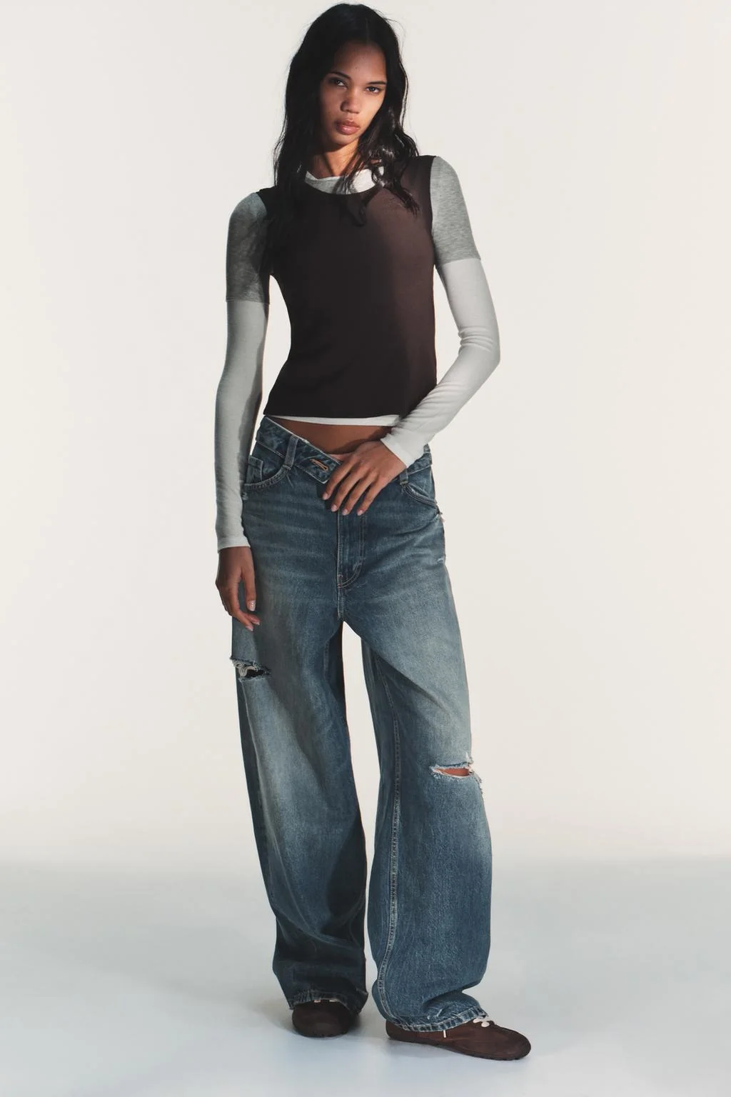 Футболка с длинным рукавом тройного эффекта — С длинным рукавом