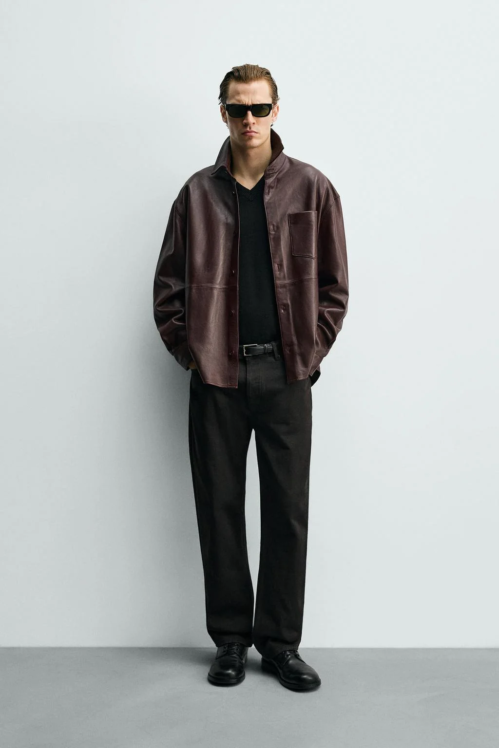 Кожаная верхняя рубашка