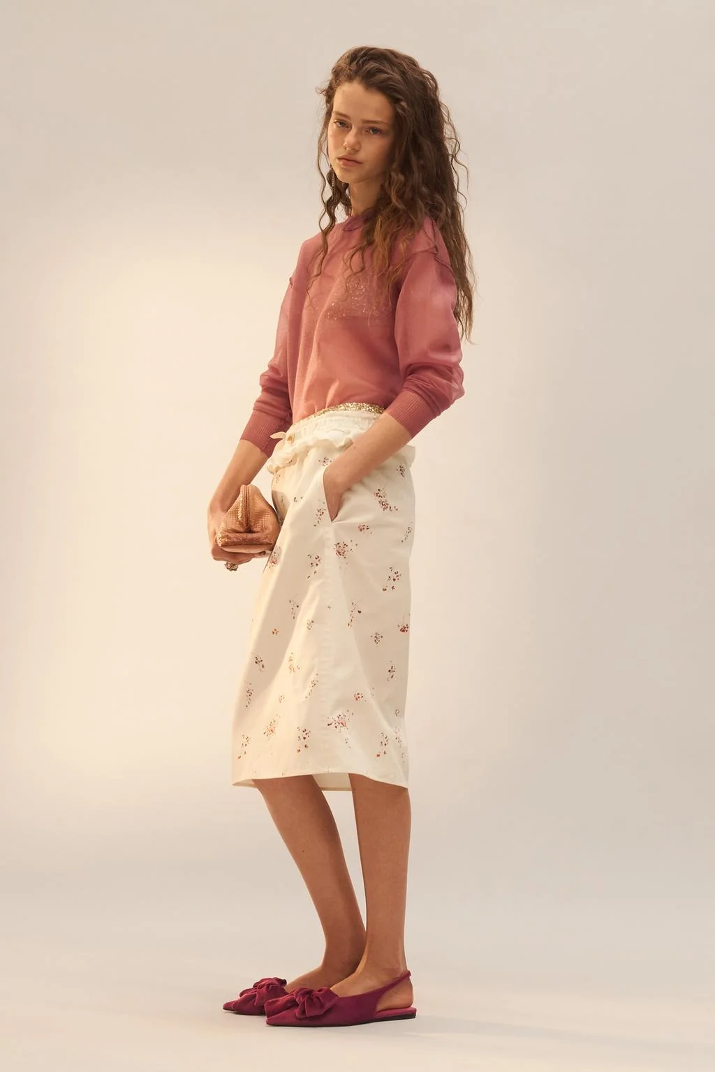 Лимитированная серия печатная миди-юбка