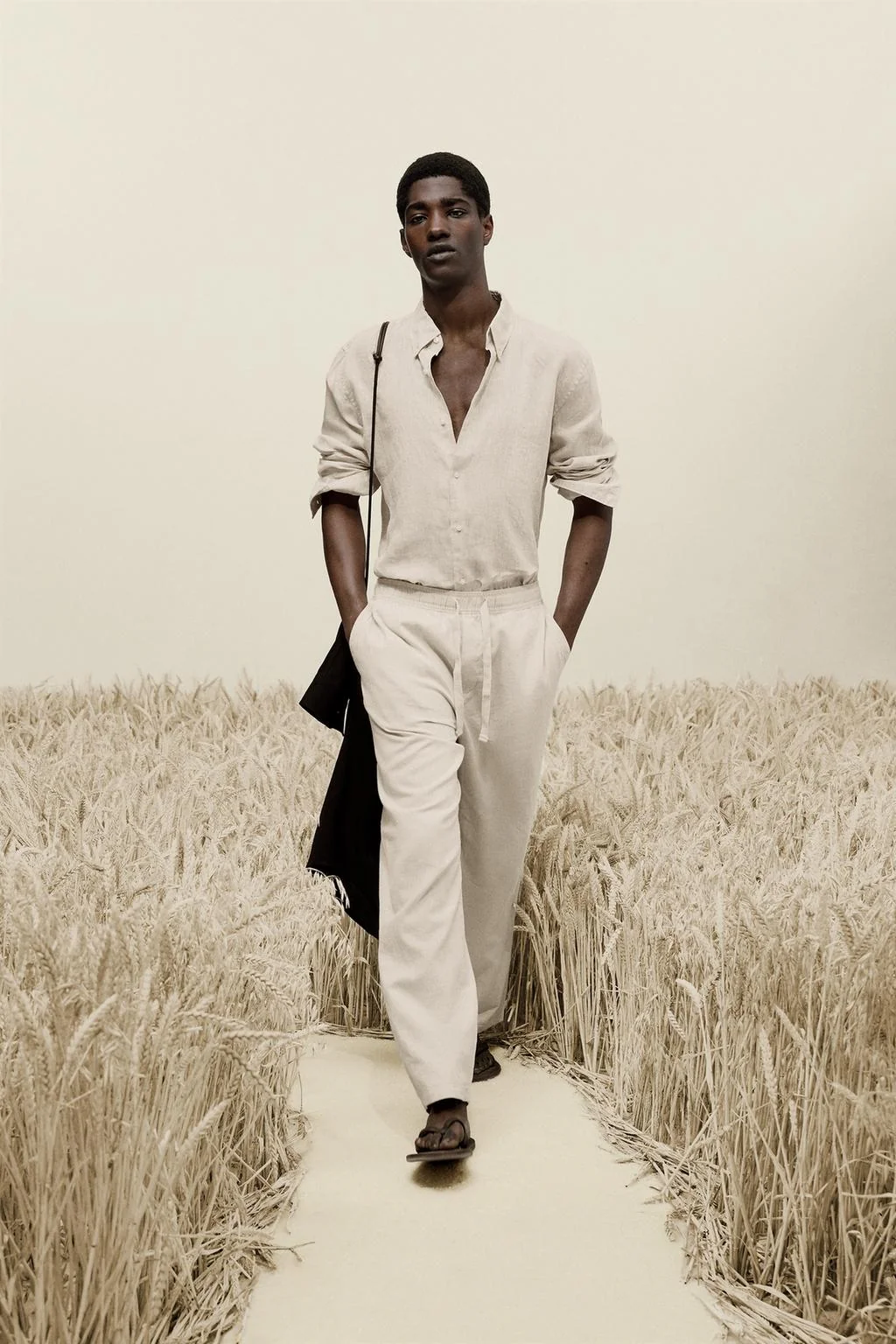 Рубашка из 100% льна прямого кроя