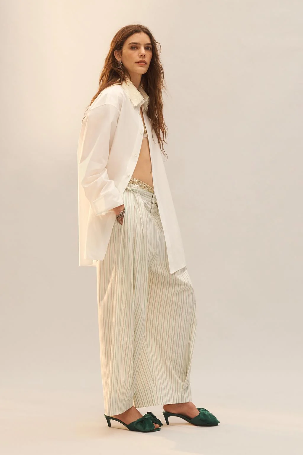 Лимитированная серия рубашка из поплина с кружевным воротником