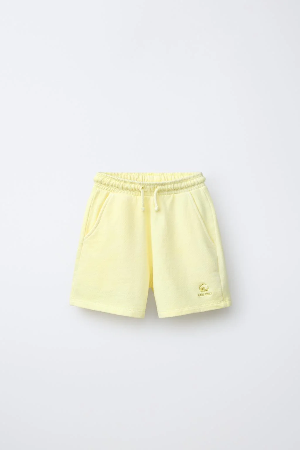 Плюшовые бермуды с вышивкой и эффектом garment-dye