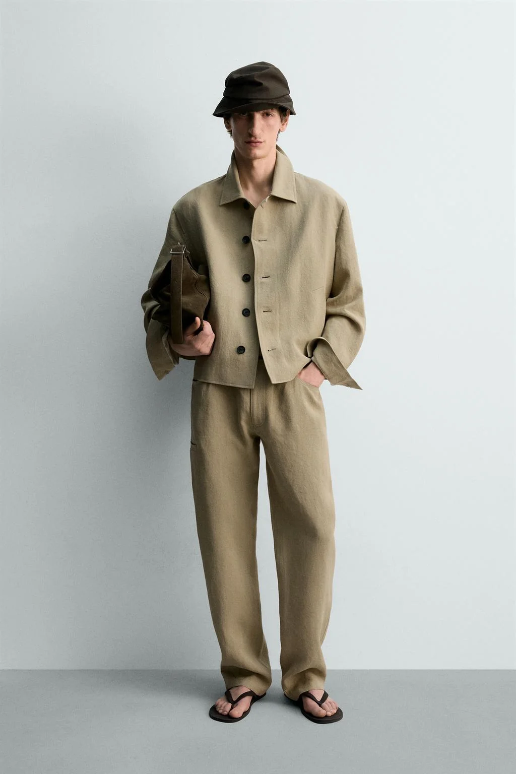 Брюки из 100% льна с эффектом баллон — Брюки