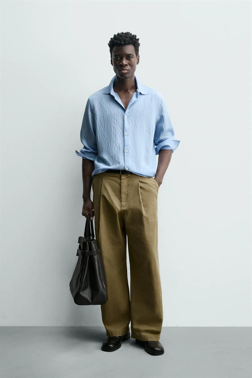 Рубашка с жаккардовым полосатым узором