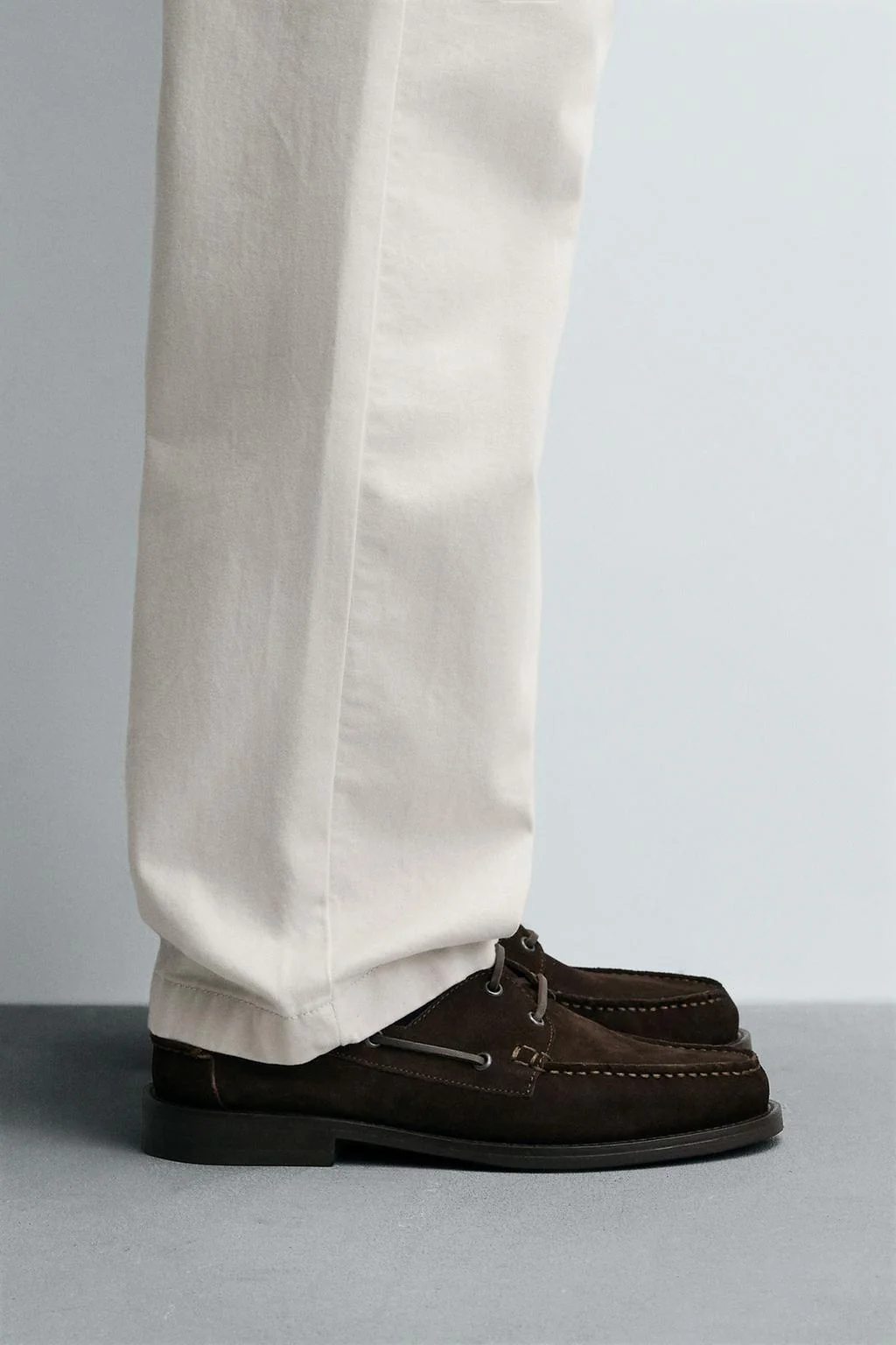 Раздельные замшевые палубные туфли