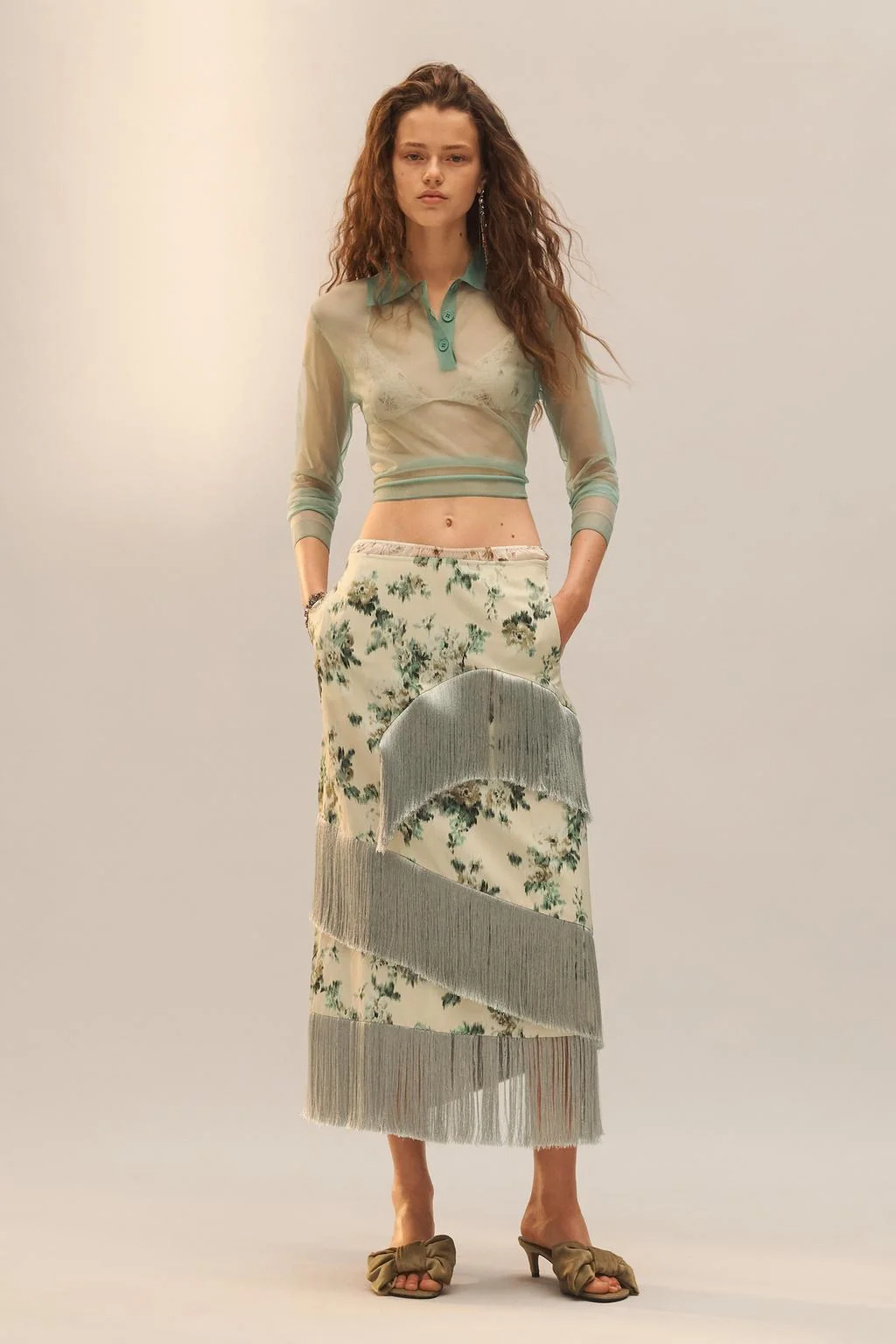 Ограниченная серия: цветочная юбка с бахромой