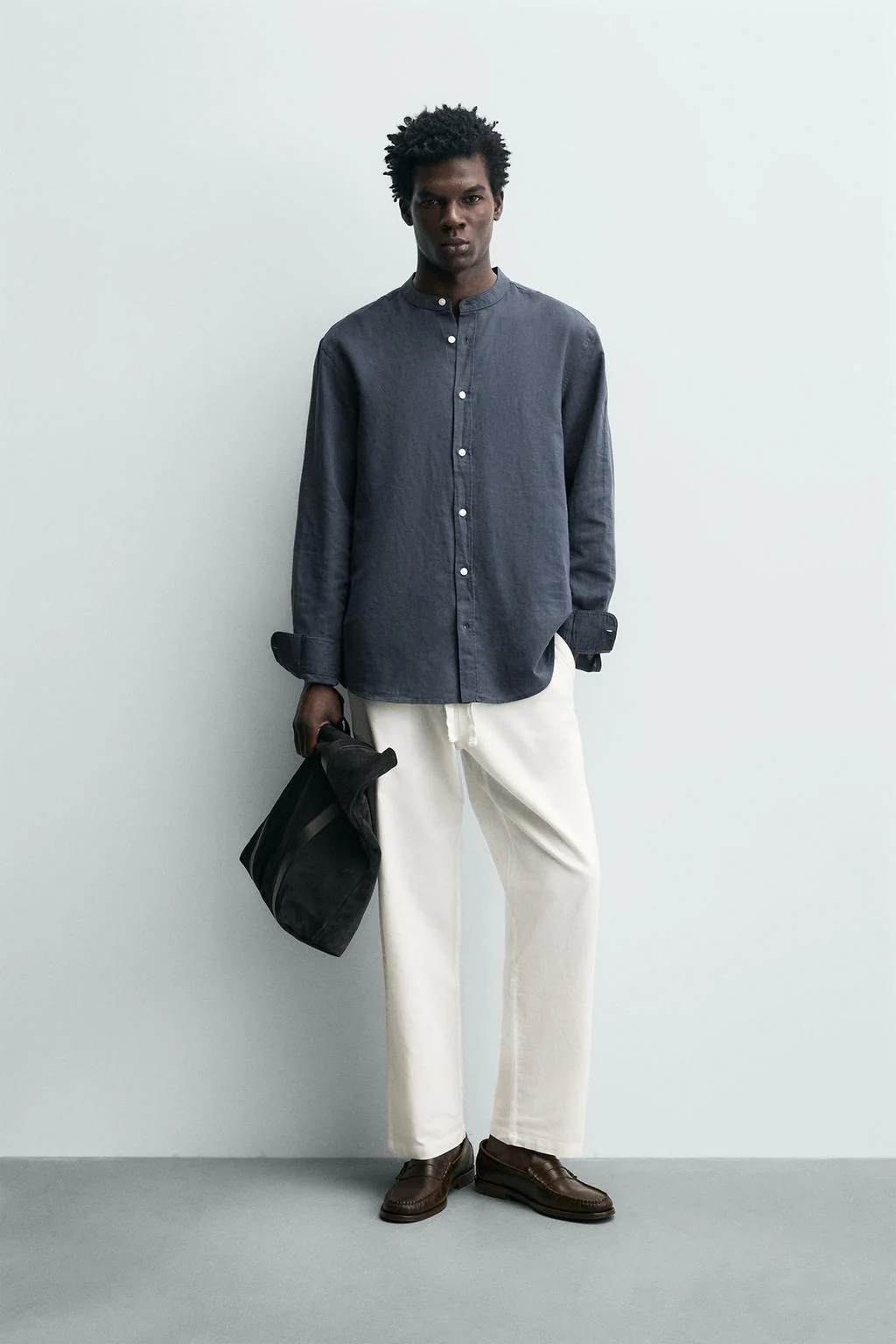 Брюки свободного кроя из хлопковой смеси