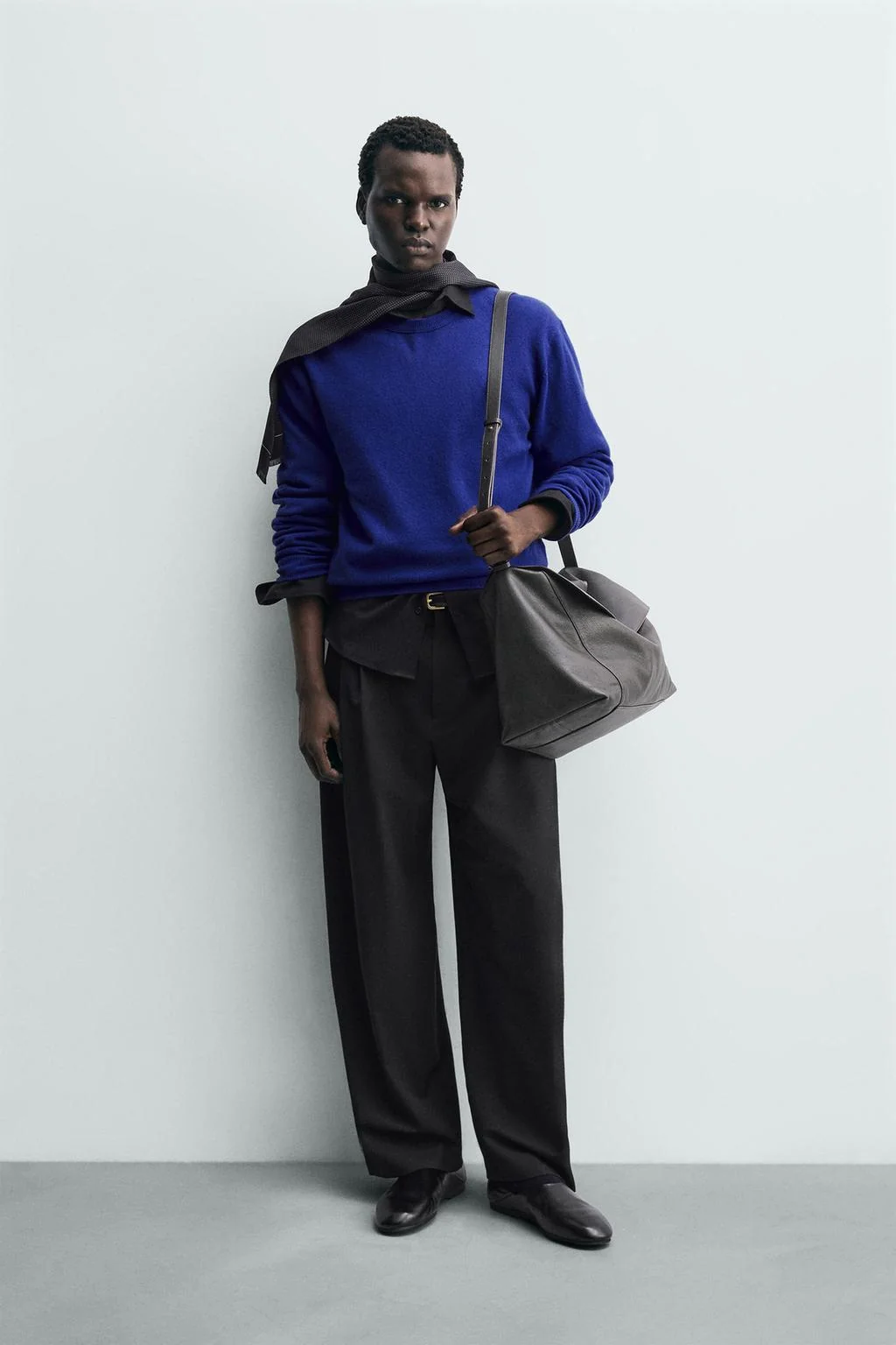 Брюки из шерстяной смеси со складками