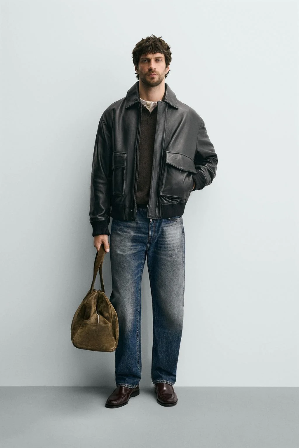 Кожаная куртка свободного кроя — Кожа