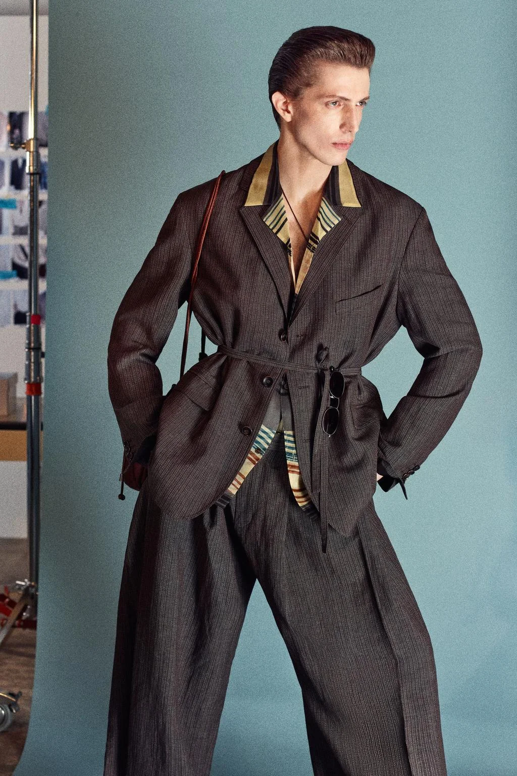 Пиджак для костюма из вискозы и льняной ткани в полоску — Костюмы